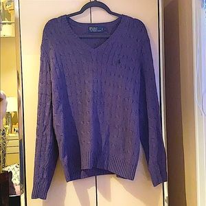 Purple Polo By Ralph Lauren Cable Sweater